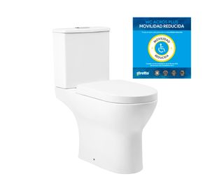 WC one piece piso 21 cm Acros plus blanco + fijación y asiento