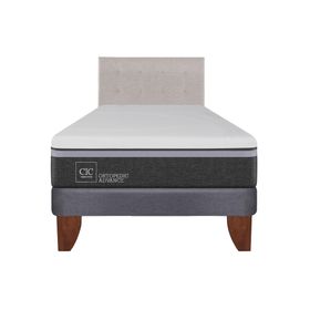 Cama europea 1,5 plazas Ortopedic Advance + respaldo Tigris gris Cic