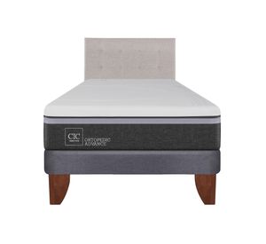 Cama europea 1,5 plazas Ortopedic Advance + respaldo Tigris gris Cic