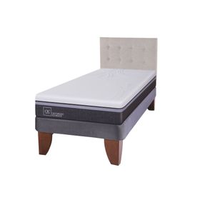 Cama europea 1,5 plazas Ortopedic Advance + respaldo Tigris gris Cic