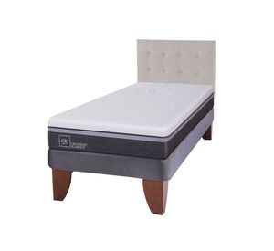 Cama europea 1,5 plazas Ortopedic Advance + respaldo Tigris gris Cic