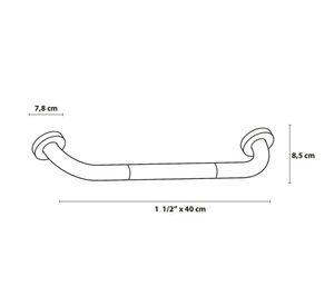 Barra seguridad Antideslizante inox 1 1/2'' 40 cm