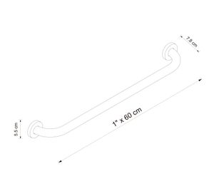 Barra seguridad blanco 1'' 60 cm