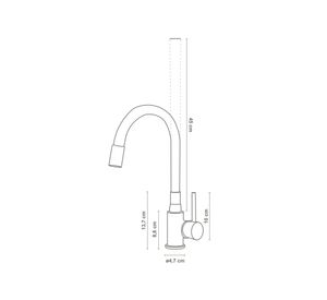 Monomando lavaplatos flexible negro