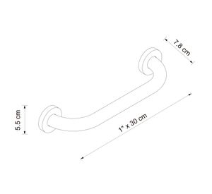 Barra seguridad inox 1'' 30 cm