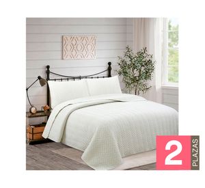 Quilt 2 plazas Geometric natural Dib