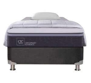Box spring 1.5 plazas Ortopedic advance B5 + almohada + plumón Cic