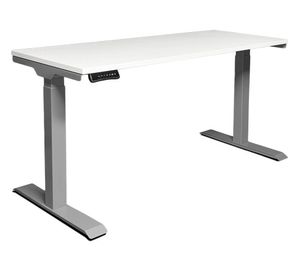 Escritorio eléctrico dual Cosmo blanco/gris 180x70x71.5-120.5 cm