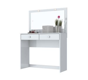 Tocador con espejo 3 cajones blanco Home Mobili