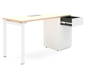 Escritorio pasacables 2 cajones Neo natura/blanco