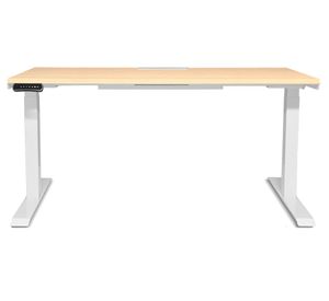 Escritorio eléctrico dual con pasacables Cosmo natural/blanco 160x70x71.5-120.5 cm