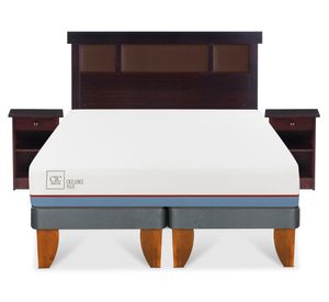 Cama europea 2 plazas Excellence plus base dividida + set New Dublin chocolate Cic