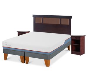 Cama europea 2 plazas Excellence plus base dividida + set New Dublin chocolate Cic