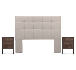 Respaldo 2 plazas + velador Issey niebla