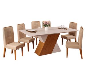 Comedor 6 sillas Rubí Lia beige