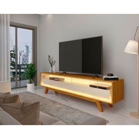 Rack TV 55" Requinte luces LED natural/off white