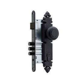 Cerradura embutida pomo oficina negra Rústica B60 Poli