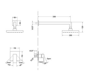 Monomando de ducha Kubic plateado