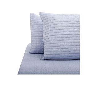 Quilt 2 plazas Patchwork formas azul Hebra