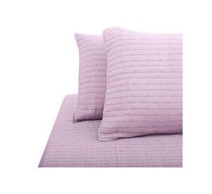 Quilt 2 plazas Patchwork formas rosa Hebra