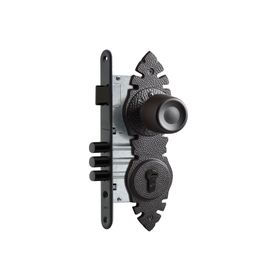 Cerradura embutir pomo acceso Urbano rústica negro martillado Poli