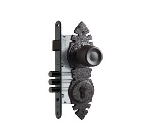 Cerradura embutir pomo acceso Urbano rústica negro martillado Poli