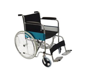 Silla de ruedas estándar nylon gris cromado/negro Glomed