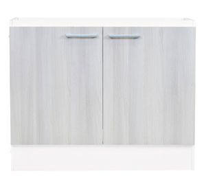Mueble base lavaplatos 100 cm 2 puertas blanco/acacia Mobikit