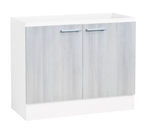 Mueble base lavaplatos 100 cm 2 puertas blanco/acacia Mobikit
