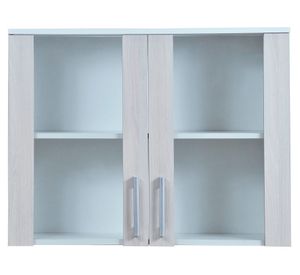 Mueble mural 80 cm vidriado blanco/acacia Mobikit