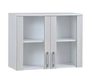 Mueble mural 80 cm vidriado blanco/acacia Mobikit