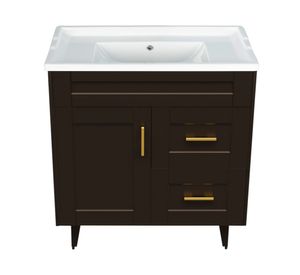 Mueble vanitorio 80 cm BM-Deluxe-80SKC+F-80 café Domsa