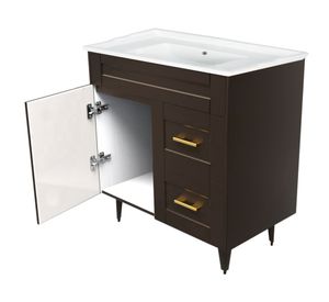 Mueble vanitorio 80 cm BM-Deluxe-80SKC+F-80 café Domsa