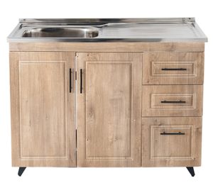 Mueble lavaplatos 50 cm + 4 espacios café Domsa