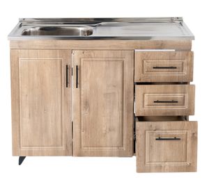 Mueble lavaplatos 50 cm + 4 espacios café Domsa