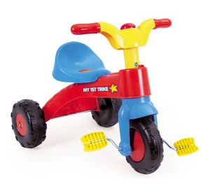 Triciclo con pedales azul/rojo/amarillo Dolu