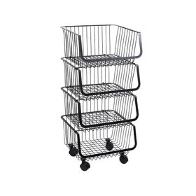 Carro organizador con ruedas 4 niveles BDX856 negro