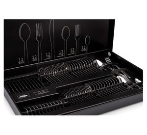 Juego de cubiertos 72 piezas louvre gris