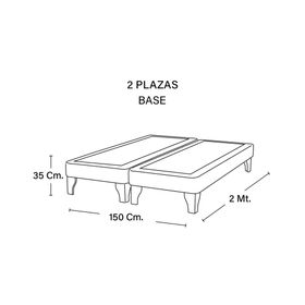 Base cama europea 2 plazas base dividida Zen azul petróleo