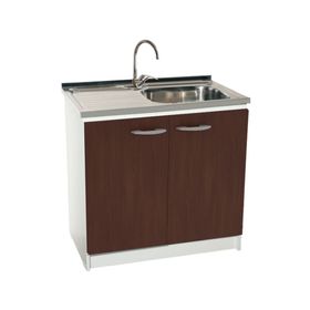 Mueble base lavaplatos 100 cm izquierdo MUE-KCO100/661BI blanco/café Tebisa.