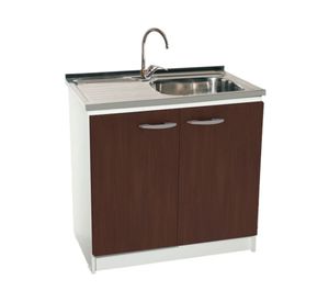 Mueble base lavaplatos 100 cm izquierdo MUE-KCO100/661BI blanco/café Tebisa.