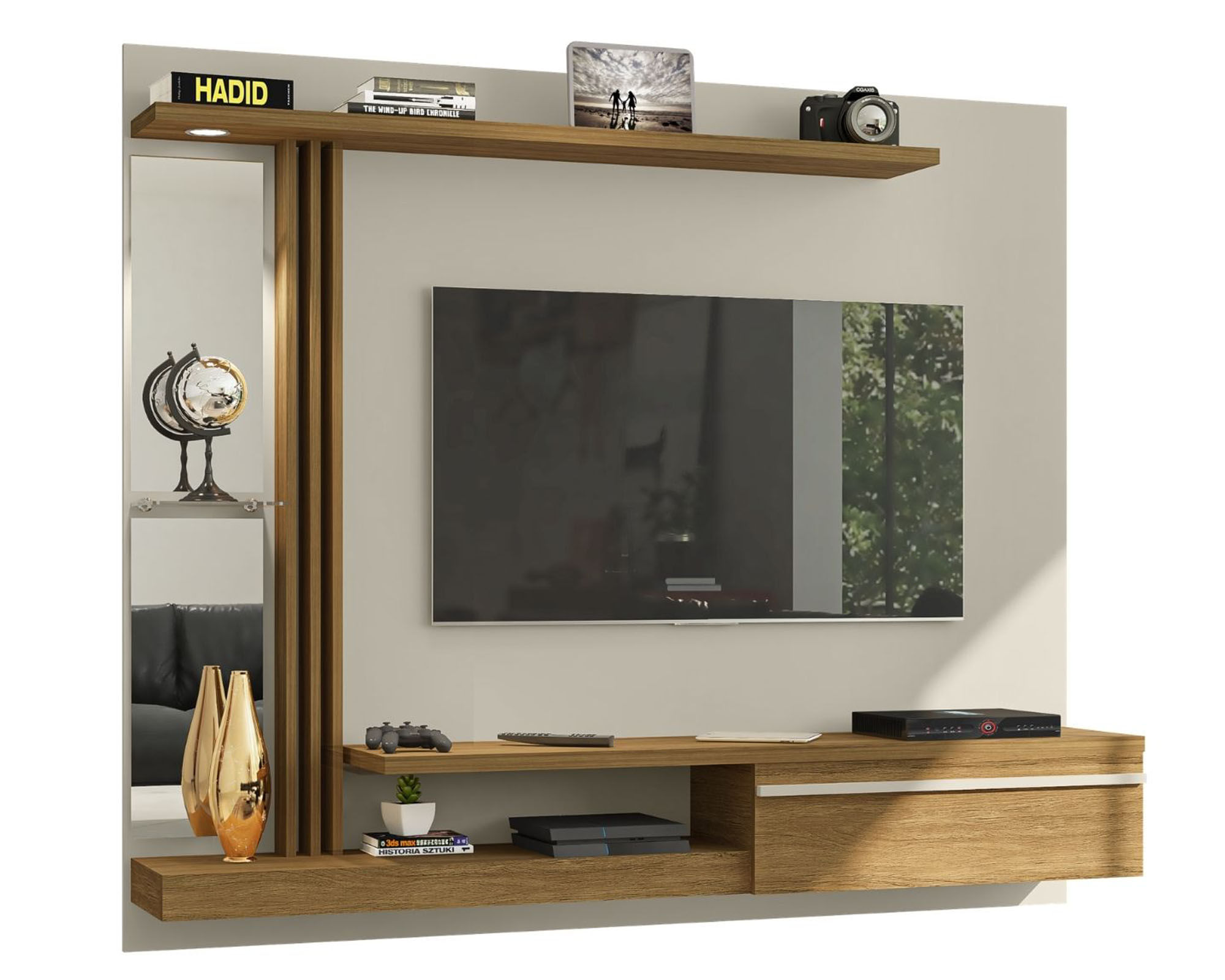 Hoga Panel TV 55'' Denver canela/blanco invierno