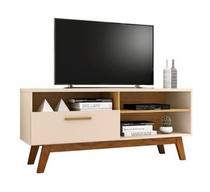 Rack TV 55'' Paladio blanco invierno/canela