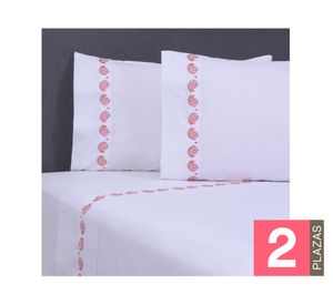 Juego de sábanas 2 plazas 180 hilos Flor