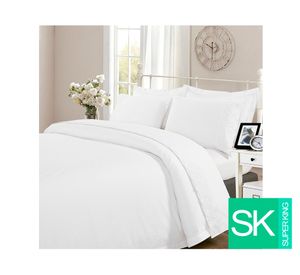 Juego sábanas 200 hilos Súper King Broderia Málaga blanco