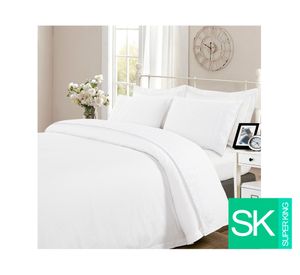 Juego sábanas 200 hilos Súper King Broderie Pamplona blanco