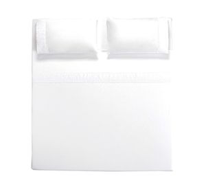Juego sábanas 200 hilos Súper King Broderie Pamplona blanco