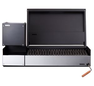 Parrilla carbón Leñero 250 + Block 750 negro inox