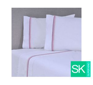 Juego sábanas súper king 144 hilos Line rosado