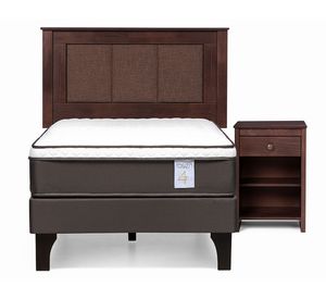 Cama europea 1 plaza New style 4 Plus + set Rachel café
